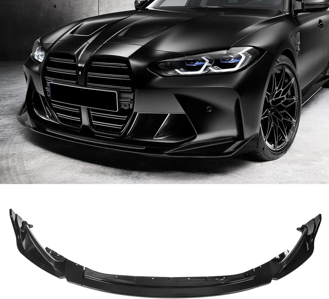 Front Bumper Lip Compatible with BMW G80 M3 G82 M4 2021-2026 Gloss Black Front Splitter
