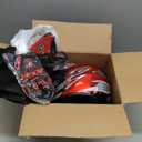 Adult Motocross Dirt Bike Helmet with Goggle, Gloves & Mask - DOT/FMVSS-218 Off-Road Motorcycle & ATV Helmet with Adjustable Sun Visor (Small, New Red Flame)