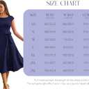 DRESSTELLS Women's Cocktail Dresses, Formal Wedding Guest Modest Church Vintage Tea Party Midi Evening Dress (XL)
