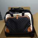 Rolling Laptop Bag with 4 Spinner Wheels, Rolling Briefcase for Women with Lock, 16 Inch Computer Bag with Telescopic Handle, Overnight Laptop Bag with Wheels for Work Travel Business, Beige Brown
