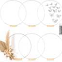 6 Pack Floral Hoop with Stand and 38-Yard Paddle Wire 24 Inch Metal Rings for DIY Centerpiece Table Decorations Crafts Macrame Rings Hoop Wreath Dream Catcher Rings Wedding Christmas Wreaths, Silver