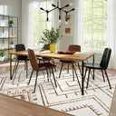 LIVEBOX Moroccan 8x10 Area Rug, Beige Washable Rugs for Living Room Bedroom, Non Slip Western Tribal Rug Low Pile Geometric Large Area Rugs Diamond Carpet for Dining Room, Nursery Room, Playroom Boho