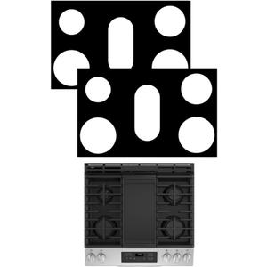 2PCS Gas Stove Top Protector Compatible With GE Model JGB660DEJWW 30 INCH Gas Range Mat, Ultra Thin 0.3MM Thickness, Reusable, Non-Stick and Easy to Clean