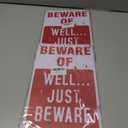 2 x Alotpower Halloween Decorations Metal Tin Sign for Outdoor Yard, Garage Wall, Rustic Vintage Beware of Well Just Beware, 7.8x11.8in