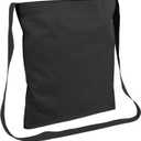 Artexia Tote Bags for Women and Men, Large Cotton Tote Bag with Zipper, Black Canvas Bag, Long Strap Reusable Cloth