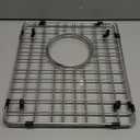 Sink Rack,Sink Protectors for Kitchen Sink,Stainless Steel Sink Grid for Bottom of Sink,Metal Sink Grate with Strainer,Rear Drain for Double Bowl with Corner Radius,13"X 15",2 Packs