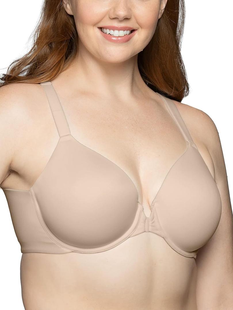 Vanity Fair Women's Full Figure Front Closure Bra, Beauty Back Smoothing, Lightly Lined Cups up to DDD (40D, Neutral)