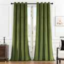 SMILETIME Green 84 in Long Velvet Curtains with Grommet, Thermal Insulated Super Soft Privacy Noise Reducing Light Filtering Velvet Curtains for Living Room, 2 Panels, Each 52 x 84 inches Long