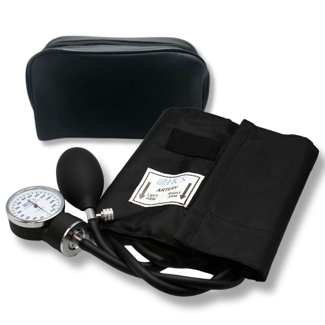HCS Pediatric Blood Pressure Cuff, Manual - Small Child BP Cuff - Manual Blood Pressure Cuffs for Kids, Arm Monitor - Aneroid Sphygmomanometer - Medical Grade, Home Use - w/Carrying Case