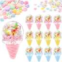 Thyle 12 Pcs Candy Containers for Party Favors Ice Cream Shaped Candy Boxes Bulk Cute Plastic Treat Containers for Cream Summer Gift Weddings Birthdays Home Party Supplies (Sweet Summer)