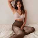 OEAK Womens Fleece Lined Tights Fake Translucent Pantyhose Thermal Opaque High Waisted Winter Legging Footed Sheer Tights (XL)