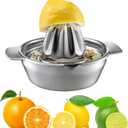 Lemon Orange Squeezer, Manual Juicer Stainless Steel Citrus Juicer Hand Press Lemon Squeezer with Bowl Juicer Strainer