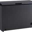 Frigidaire Chest Deep Freezer, 7 Cu. Ft. Capacity, Shiny Stainless Steel Top Lid Design-Adjustable Thermostat-Removable Vinyl Coated Wire Basket-Easy Defrost Drain- Garage Ready (Black)