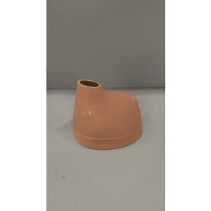 Ceramic Small Flower Vase Floral Container Modern Aesthetic Table Centerpiece Tabletop Ornament for Entrance Desk Housewarming Gift, Brown (Terracotta)