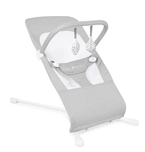 Baby Delight Highland Baby Bouncer | Infant | 0 – 6 Months | 3-Position Recline | Pebble Grey