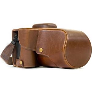 Megagear MG1185 Canon EOS Rebel T6s, 8000D (18-55mm) Ever Ready Leather Camera Case and Strap - Dark Brown