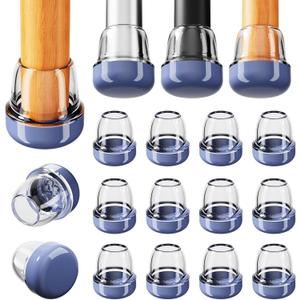 Chair Sliders for Carpeted Floors,16 Pcs Chair Glides Round Furniture Sliders Carpet,Chair Leg Floor Protectorst,Make Furniture Glides Move Easy(Fit 0.55-0.75", Clear)