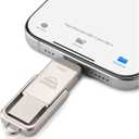 Amazon Basics 256GB USB Flash Drive, Thumb Drive Memory Stick with USB C and USB A Dual Ports, Champagne Silver