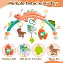Jollybaby Bassinet Stroller Crib Mobile Toy for Baby 0-6-12 Months, Infant Clip On Arch Hanging Toy, Montessori Sensory Nursery Mobiles Toy for Newborn Gift - Dinosaur
