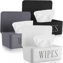 3 Pack Baby Wipes Dispenser Holder Wipe Container for Bathroom with Lid Toilet Tissue Paper Storage Refillable Box for Home Office Cars(Small, Black, White, Gray)