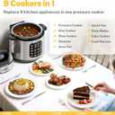 CARORI 9-in-1 Electric Pressure Cooker, 1000W Instant Multi-Cooker with IMD Touchscreen, Olla de Presion, Non-Stick Pot, Rice Cook, Slow Cook, Steamer, Saut, Warmer, Safe Venting, Silver 8 Qt