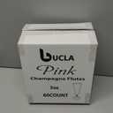 bUCLA 60 Pack Pink Plastic Champagne Flutes Disposable - 5 OZ Plastic Champagne Glasses - Fancy Champagne Cups - Ideal for Party