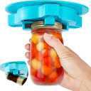 Banyaa Jar Opener Bottle Opener for Seniors with Arthritis - Under Cabinet Jar Opener for Weak Hands, Rotary Lid Opener, Easy Twist-Off Lids for Jars & Bottles, Original Kitchen Gadgets (Cyan)