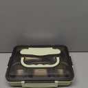 304 Stainless Steel Bento Lunch Boxes for Adults, 5 Sections Rectangular Divided Plates Tray Green Reusable dinner Plate with Lid and Buckled for Adults Portion Control