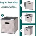 Fabric storage bins Cubes, Fabric Cube Organizer with Handle, Foldable Cube Bins for Cloth or Accessary Storage, 11x11x11, Set of 3, (Light Grey)