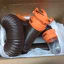 Camco RhinoFLEX 20-Ft RV Sewer Hose Kit - Features Clear Elbow Fitting w/Removable 4-in-1 Adapter - Connects to 3 Slip or 3/3.5/4 NPT Threaded Sewer Connection (39742)