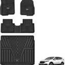 3W Floor Mats & Cargo Liner Fit for Honda CR-V 2017-2022(Not Fit for Hybrid), All Weather TPE Custom Fit Floor Liner 1st, 2nd Row and Full Set Trunk Car Mats Black