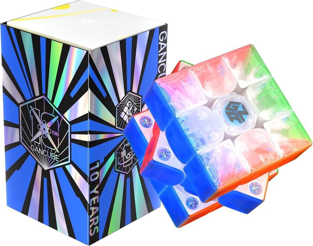 GAN 356 i Carry 2 UV, Smart Cube 3x3 Magnetic Bluetooth Electronic Speed Cube with Timer Online Competition with App Upgraded GAN356 iCarry Puzzle Toys for Kids Adults, 10th Anniversary Edition
