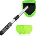 XINDELL 24-inch Windshield Cleaner Tool  Upgrade Large Head Car Interior&Exterior Window Cleaning Kit with Extendable Handle & 4 Microfiber Pads, Auto Wiper Brush for Car, Trucks, SUVs, RVs & Home