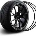 Rim Protector for Car Wheels - Set of 4 Automotive Alloy Wheel Rim Edge Protectors - Suitable for All Vehicles, Including Tesla Model Y Rim Protector - Durable Wheel Hub Accessories(Black, 20Inch)