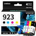 LinkDocs 923 Ink Cartridges Combo Pack Compatible Replacement for HP 923 Ink Cartridges 923XL Work with OfficeJet Pro 8130 8135e 8138e 8139e OfficeJet 8120 8122e Printer, 4-Pack Without Chip