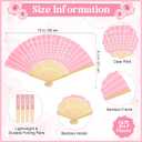 Threehoney 25 Set Baby Shower Favors for Guests Pink Folding Paper Fans a Message from the Bump Favors Bamboo Fans with Thank You Tags Handheld Pink Fans Baby Shower Party Favor for Girl Gender Reveal
