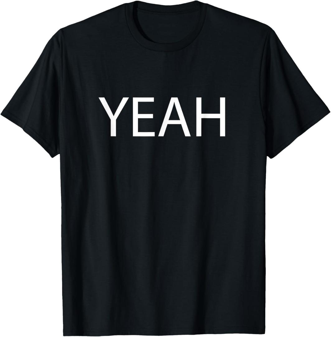 T-Shirt That says The Word Yeah on it | Adults Kids Boys T-Shirt Large