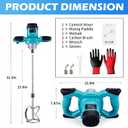 Cement Mixer Electric Concrete Mixer 2100W with 6 Adjustable Speed Handheld