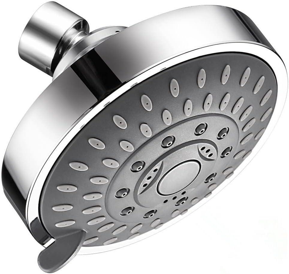 Shower Head High High Flow Pressure Rain Fixed Showerhead 5-Setting with Bathroom Showerhead with Adjustable Brass Ball Joint - for Luxury Shower Experience Even at Low Water Pressure
