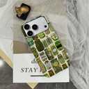 Case Compatible with iPhone 17 Pro,Scratch Resistant Hybrid 2-Layer Hard Shell Phone Case,Pickle Dill Collage Green