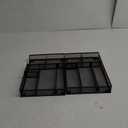 EsOfficce Desk Drawer Organizer 2 Pack Tray with Adjustable Compartments, 6 Grid Metal Mesh Drawer, Multi-use Desk Organizer Storage Box Set for Office,Home,School Supplies, 12.6X9X1.9 inch