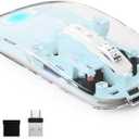 Bluetooth Wireless Mouse,4 Modes Mouse(BT5.2 & BT3.0 + USB-A & USB Type-C Mouse for Mac/MacBook Pro/MacBook pro/MacBook Air/PC/Mac/Laptop/Apple/ipad/Computer (Blue)