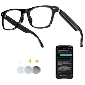 MNVOEQ Smart Translation Glasses, AI Bluetooth Audio Eyewear with RealTime Translator for 140+ Languages, OpenEar Speakers & Mic for Business, Travel and Driving, Unisex, Black