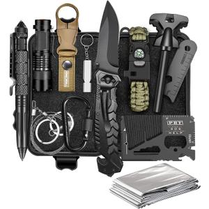 Gifts for Men Dad Husband - Valentines Day, Anniversary Birthday Gifts Idea for Him Boyfriend Man- Survival Kit 14 in 1, Survival Gear and Equipment, Fishing Hunting Camping Accessories, Cool Gadgets