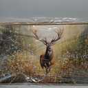 XLSJERST Country Wall Decor Poster 58x29 Inches - Elk Picture Hunting Artwork Large Canvas Picture Brown Deer Wall Art for Living Room Guest Bath Decoration