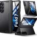 for Samsung Galaxy Z-Fold-7 Case: Shockproof Rugged [Dual-Stand][Hinge Protection][Anti-Fingerprint] Durable Silicone Armor Protective Cover for ZFold 7 5G 2025 (Black)