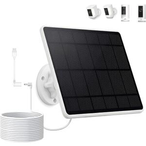 1-Pack 6W Solar Panel for Ring Camera Outdoor Wireless, Fast Solar Charger for Ring Spotlight Camera & Stick Up Cam Battery, Smart Continuous Power Supply with USB-C/DC Port