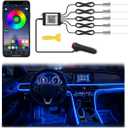 Interior Car LED Strip Lights APP Control, 5 in 1 RGB 16 Million Colors Ambient Lighting Kit with 275 inches Fiber Optic, Music Mode Inside Car Lighting Decoration