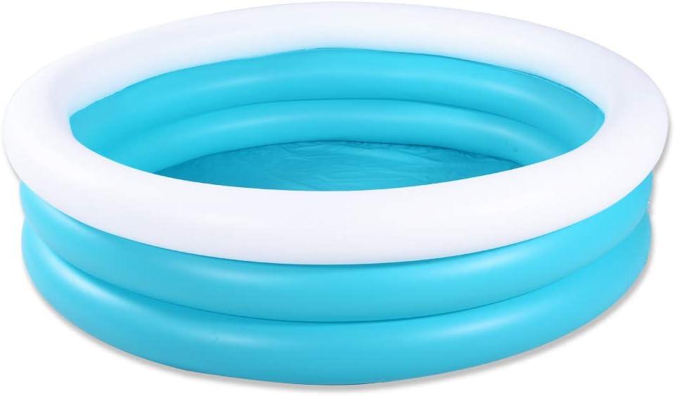 Inflatable Kiddie Pool, 60"x16" Thick Guardrail Swimming Pool for Kids, Blue & White Blow Up Pool for Kids Indoor Party Games, Wading Pool for Outdoor Backyard
