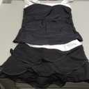 Tempt Me Womens Tankini Swimsuits with Mesh Skirt - Two Piece Bathing Suits with Shorts Tummy Control Swimwear 2025 (Large, Black White)